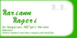 mariann mageri business card